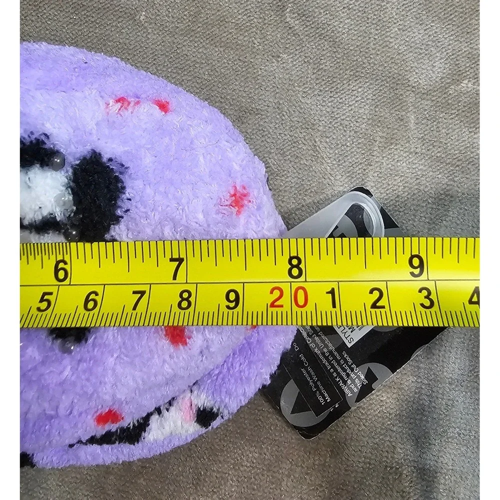 Airwalk Girls Kids Fuzzy Slipper Socks Purple Panda Fleece Grip Sole NWT Size M
